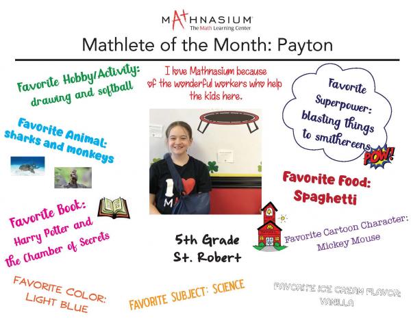 April Mathlete of the Month