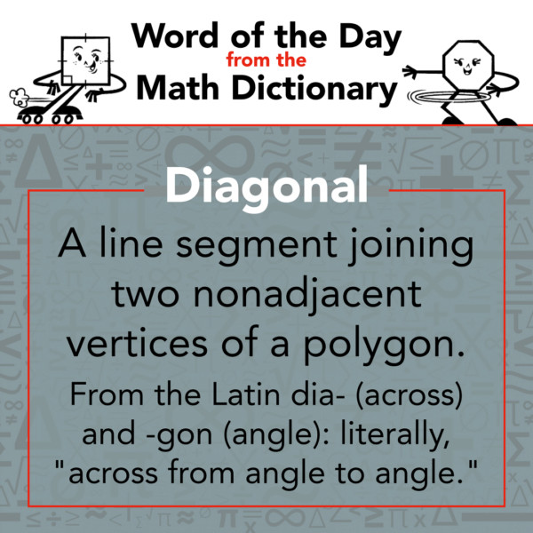 Chinese Diagonal Math Math Word of the Day - Week of December 20