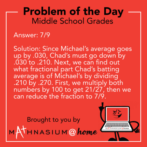 Mathnesium Math Problems Math Problem of the Day - March 20
