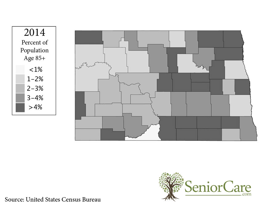 North Dakota Population Density Map