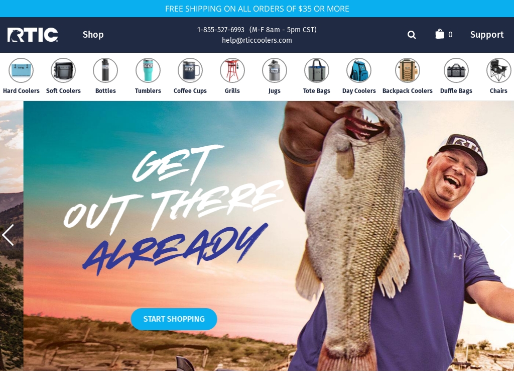 rtic coolers free shipping