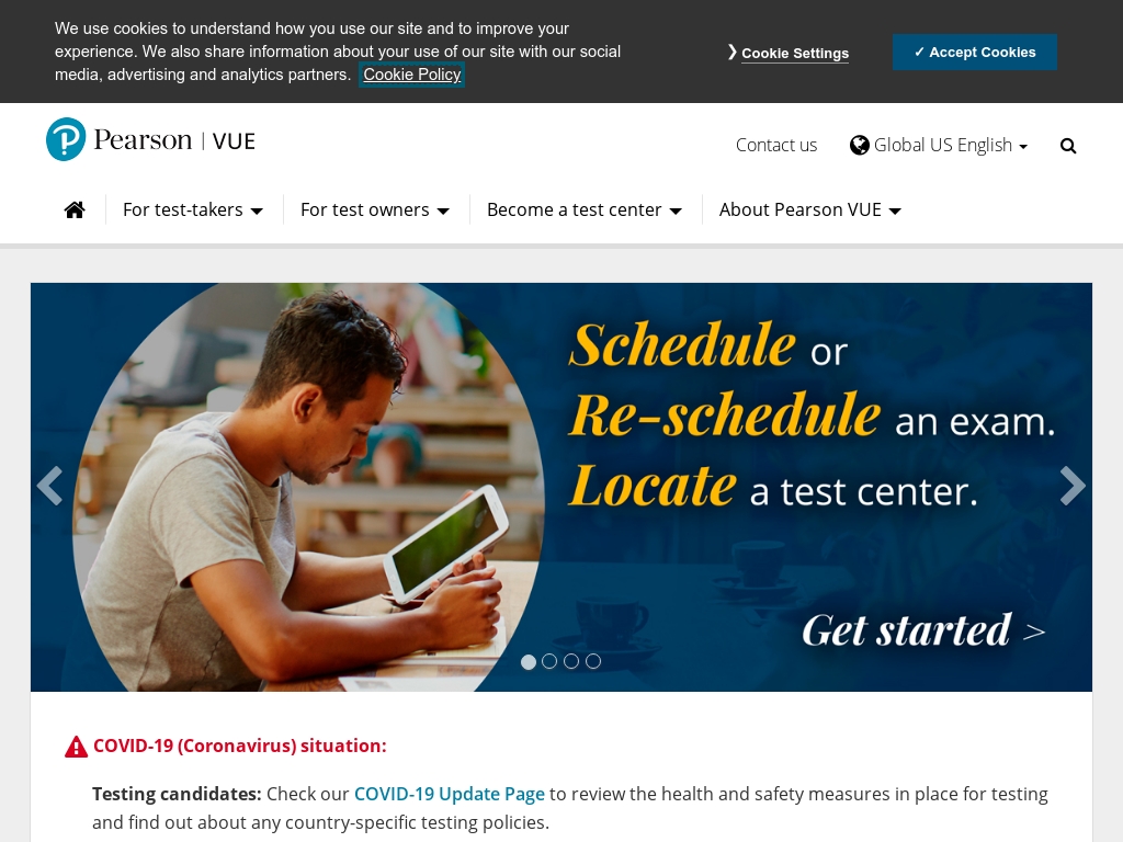 Computer based test. Computer-based testing. pearson vue. pearson vue country.