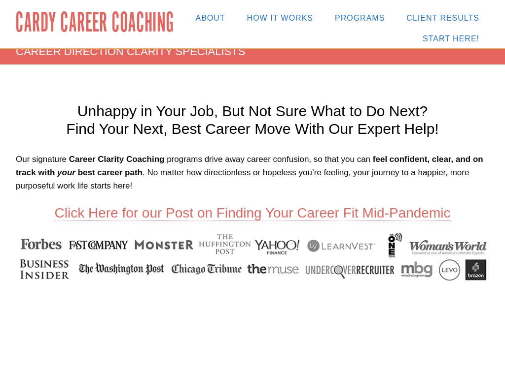Cardy Career Coaching Career Change Specialists Revenue Traffic