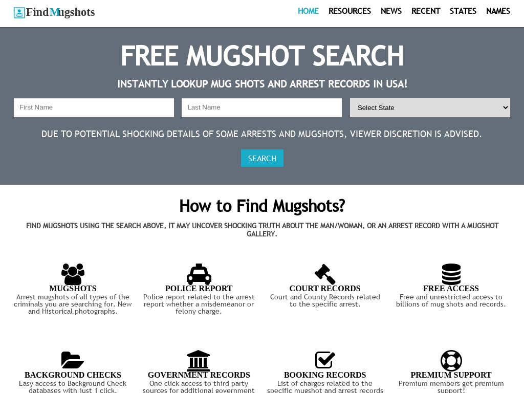 Find Mugshots And Arrest Records Revenue Traffic Stats