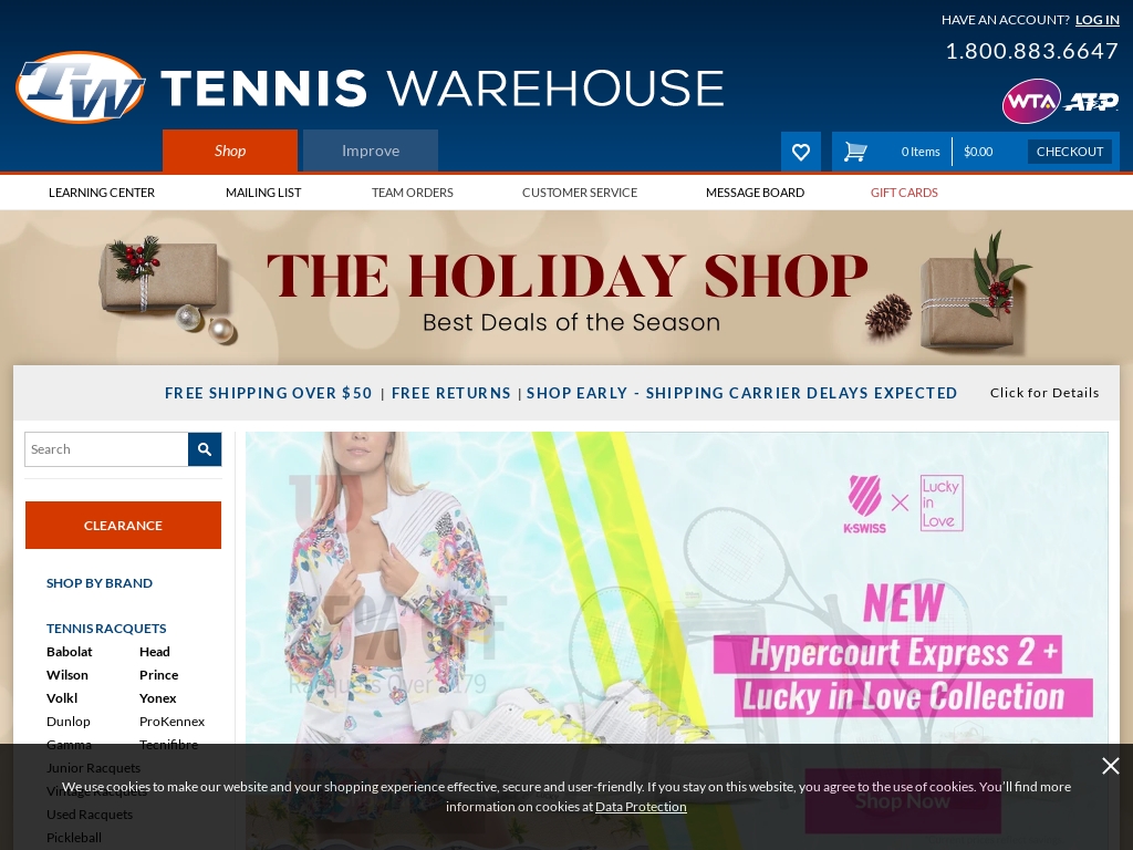 tennis websites shopping