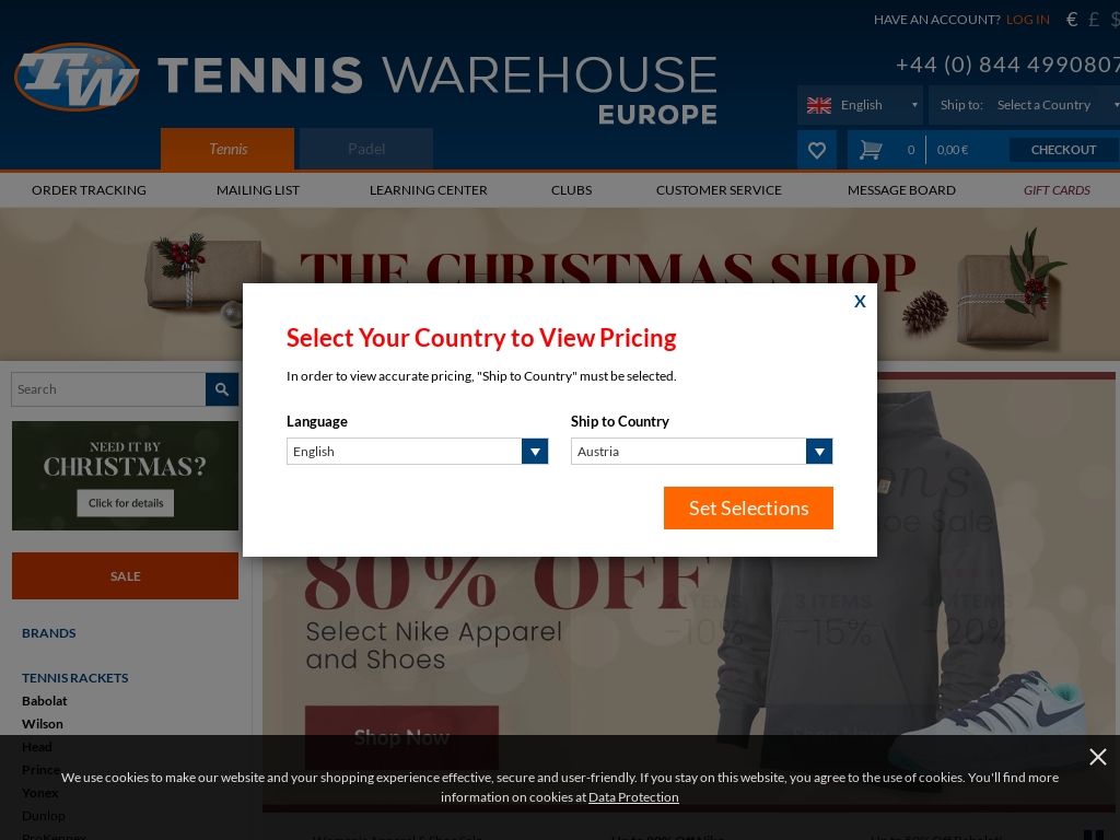 tennis shop online europe