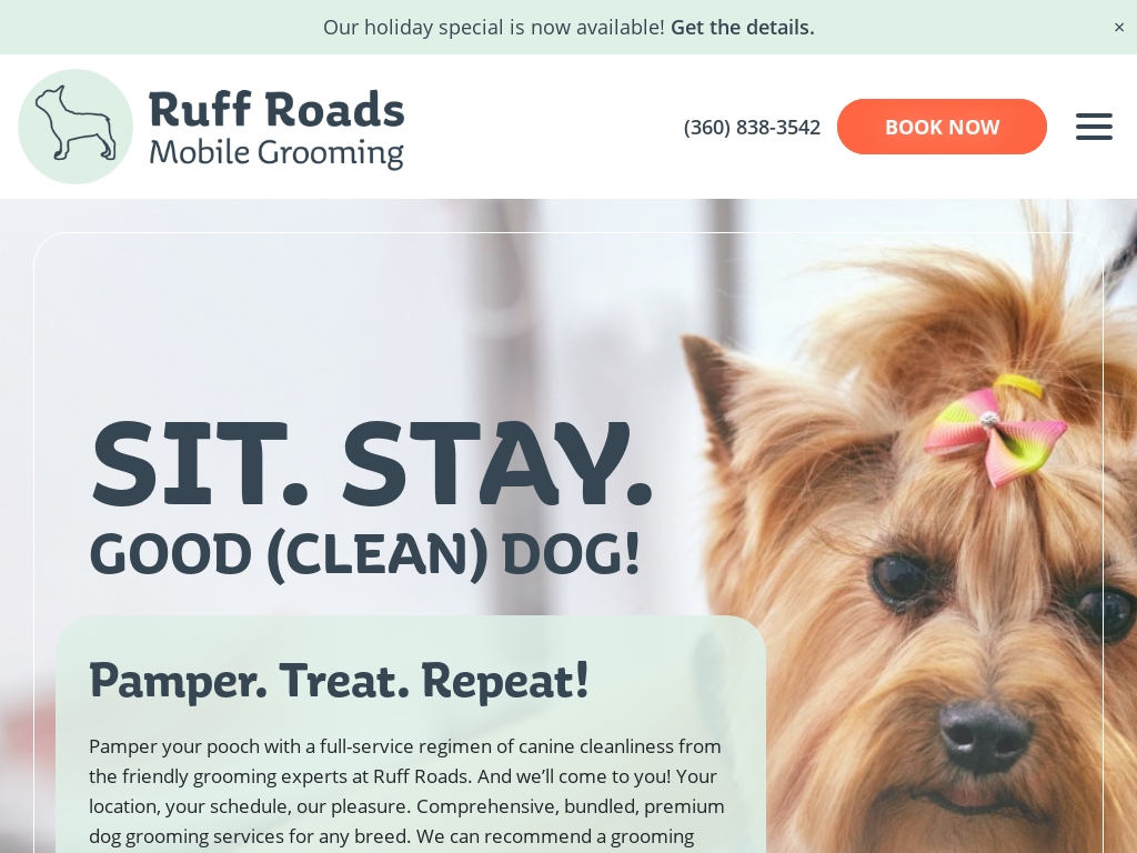 Dog hot sale grooming websites