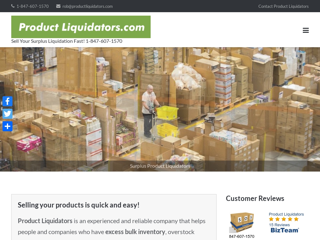 Inventory Management, liquidations, auctions, surplus production