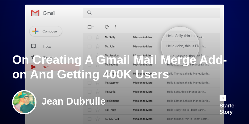 On Creating A Gmail Mail Merge Addon And Getting 400K Users Starter