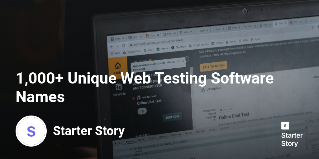 1,000+ Unique Web Testing Software Names - Starter Story