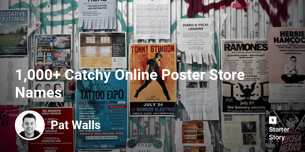 1,000+ Catchy Online Poster Store Names Starter Story
