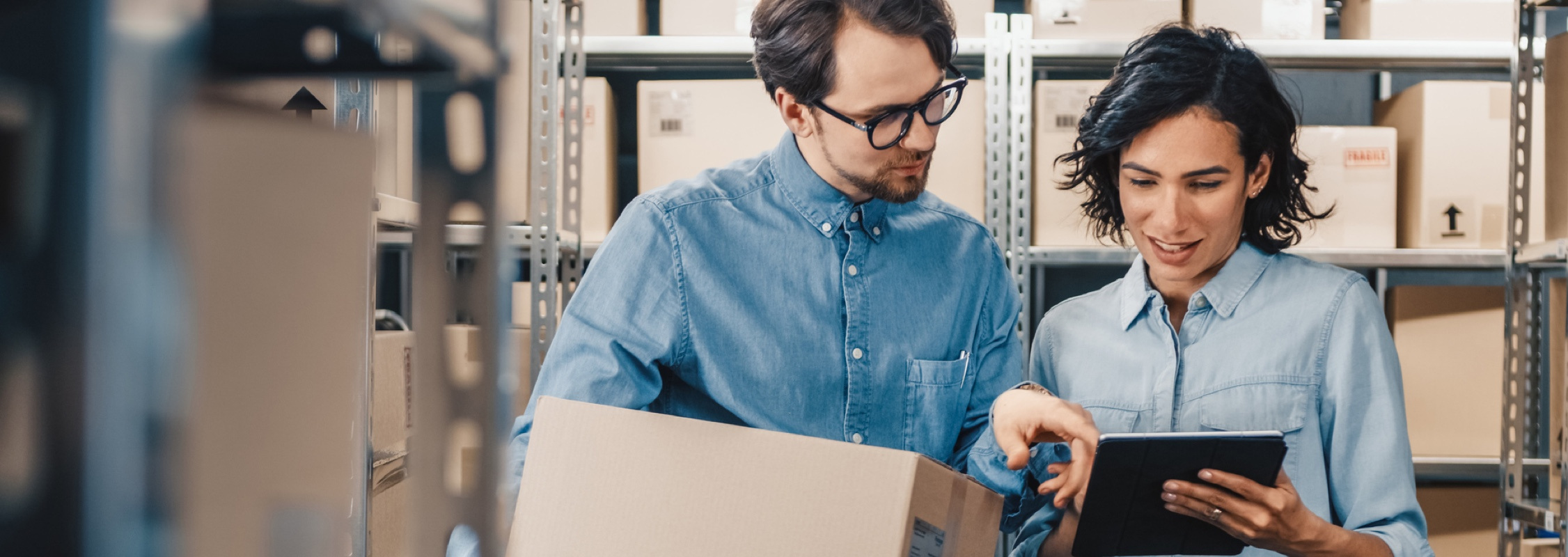 Stock Photo People Shipping Warehouse Generic