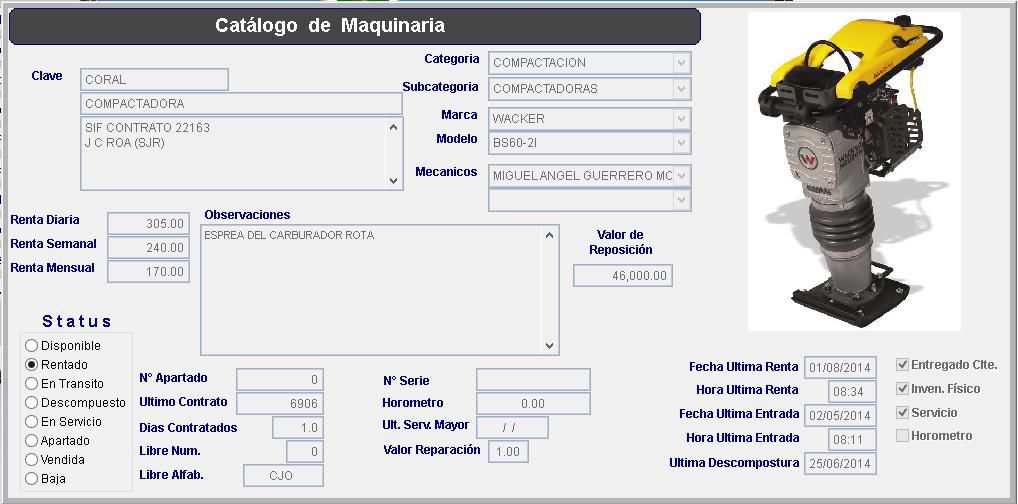 PROGRAMA PARA CONTROL DE RENTA DE MAQUINARIA Anunciosgratis.mx