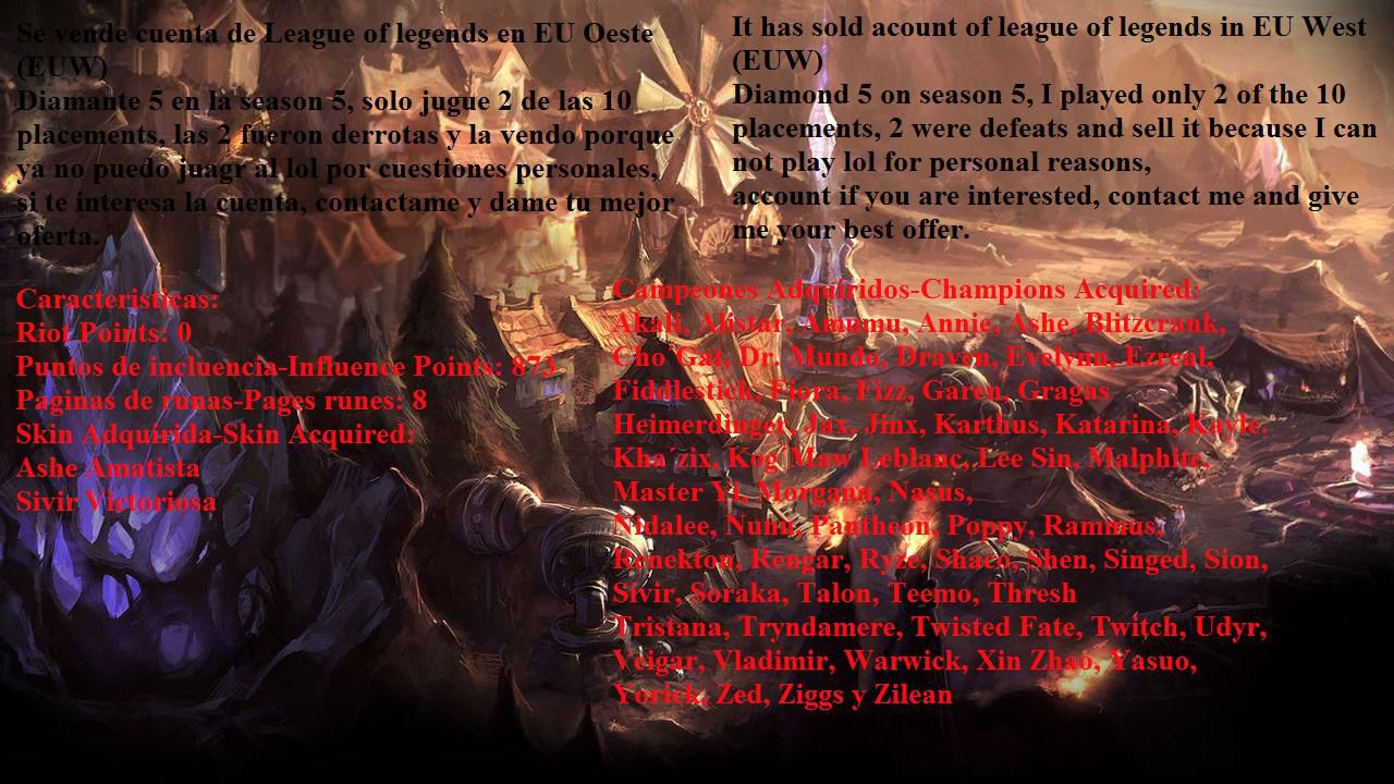 Crear Cuenta League Of Legends Euw