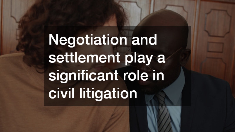 Negotiation and settlement play a significant role in civil litigation