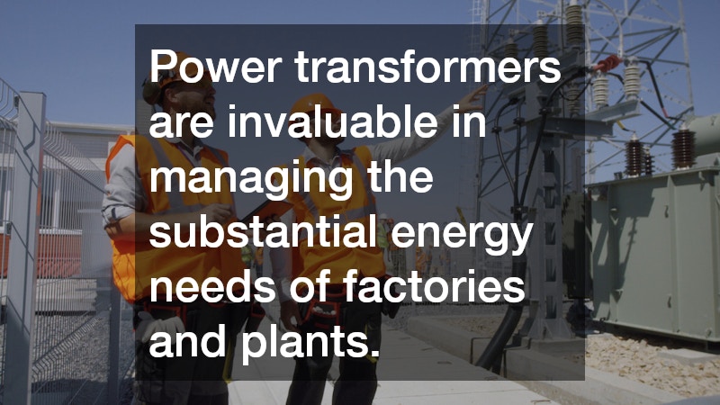 Power transformers are invaluable in managing the substantial energy needs of factories and plants.