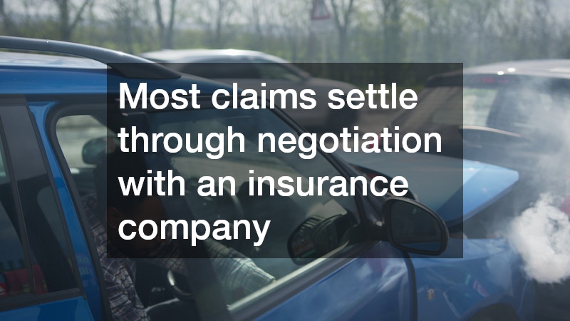 Most claims settle through negotiation with an insurance company