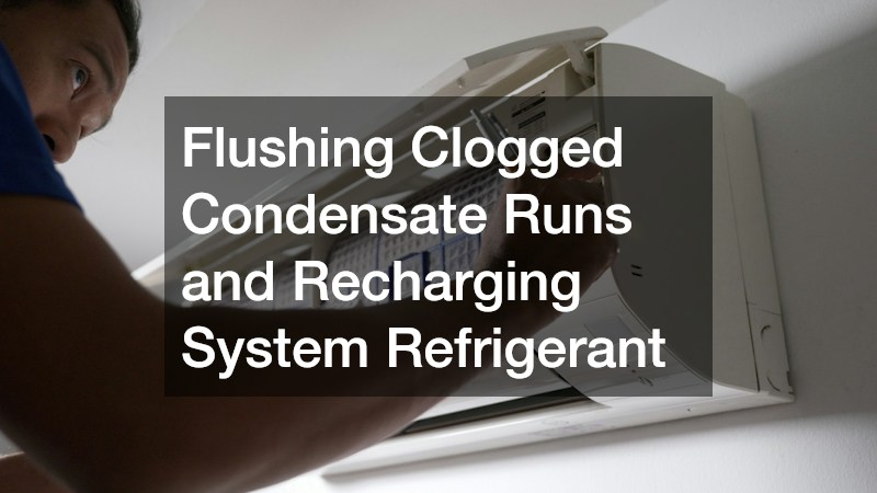 Flushing Clogged Condensate Runs and Recharging System Refrigerant
