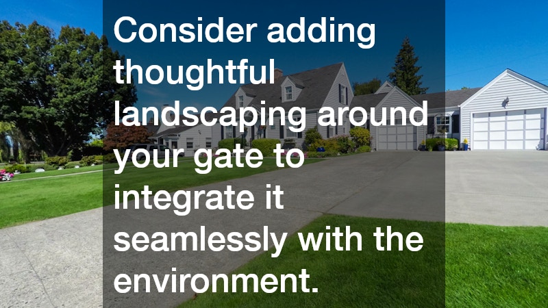 Consider adding thoughtful landscaping around your gate to integrate it seamlessly with the environment.