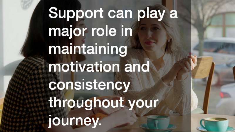 Support can play a major role in maintaining motivation and consistency throughout your journey.