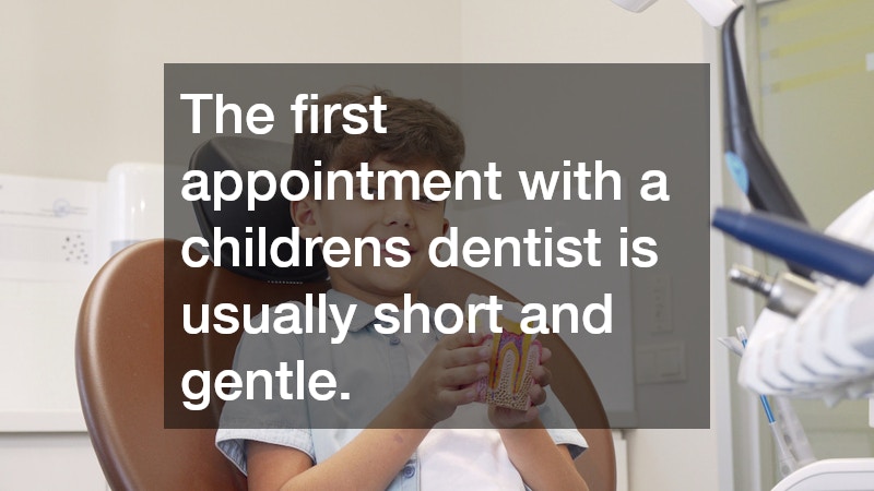 The first appointment with a childrens dentist is usually short and gentle.