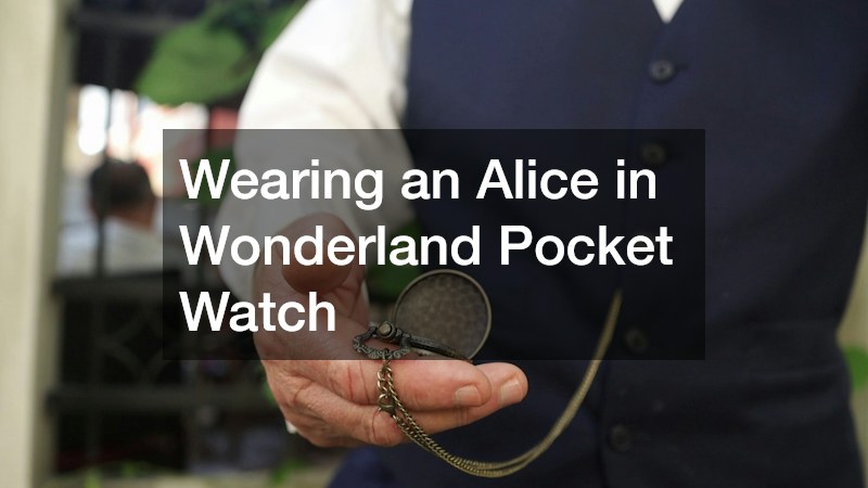 Wearing an Alice in Wonderland Pocket Watch