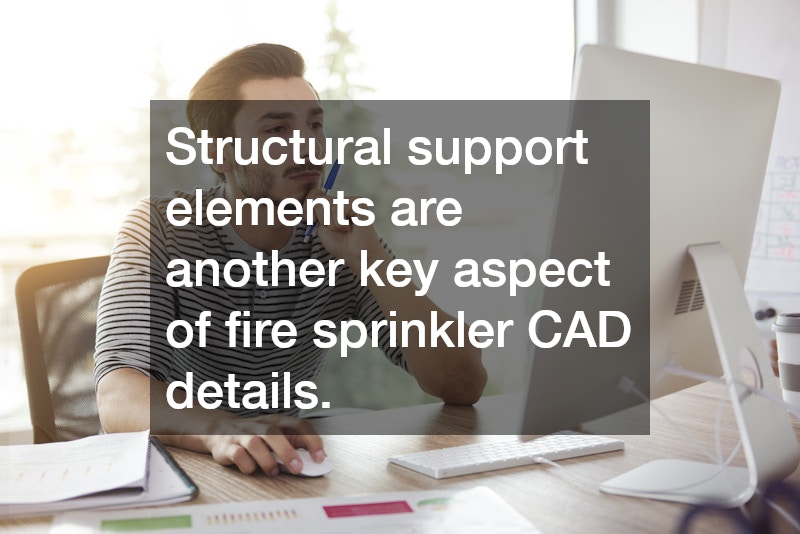 Structural support elements are another key aspect of fire sprinkler CAD details.