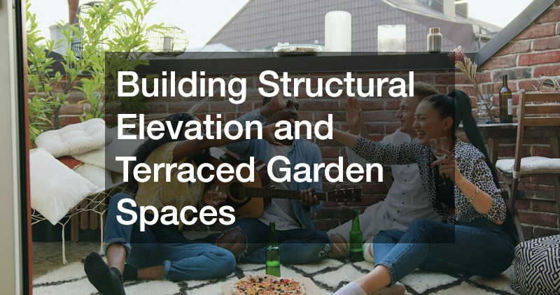 Building Structural Elevation and Terraced Garden Spaces