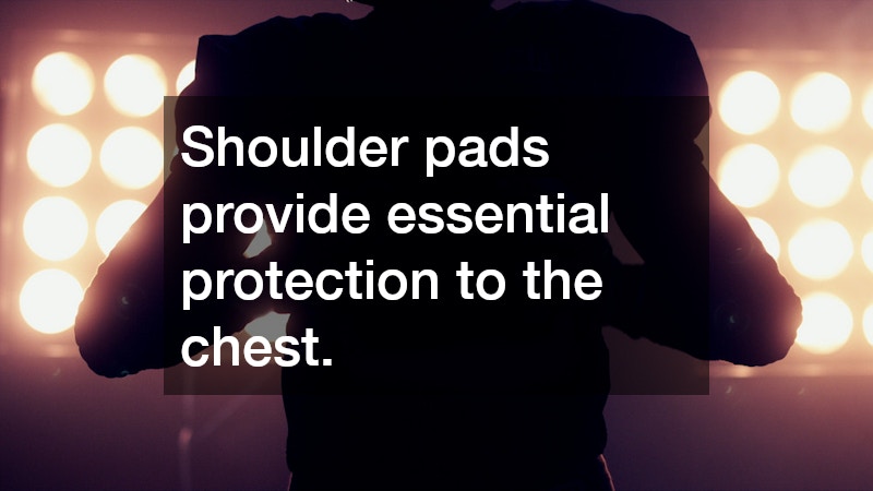 Shoulder pads provide essential protection to the chest.