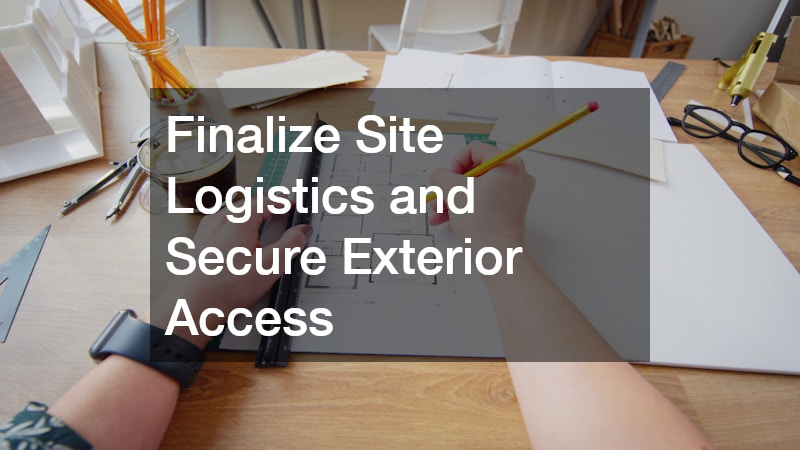 Finalize Site Logistics and Secure Exterior Access