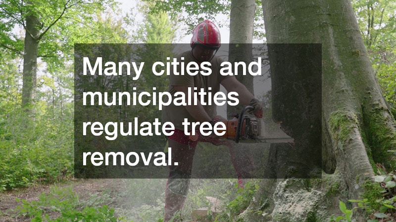 Many cities and municipalities regulate tree removal.