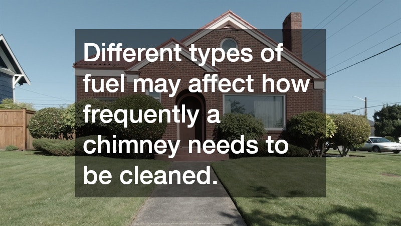 Different types of fuel may affect how frequently a chimney needs to be cleaned.