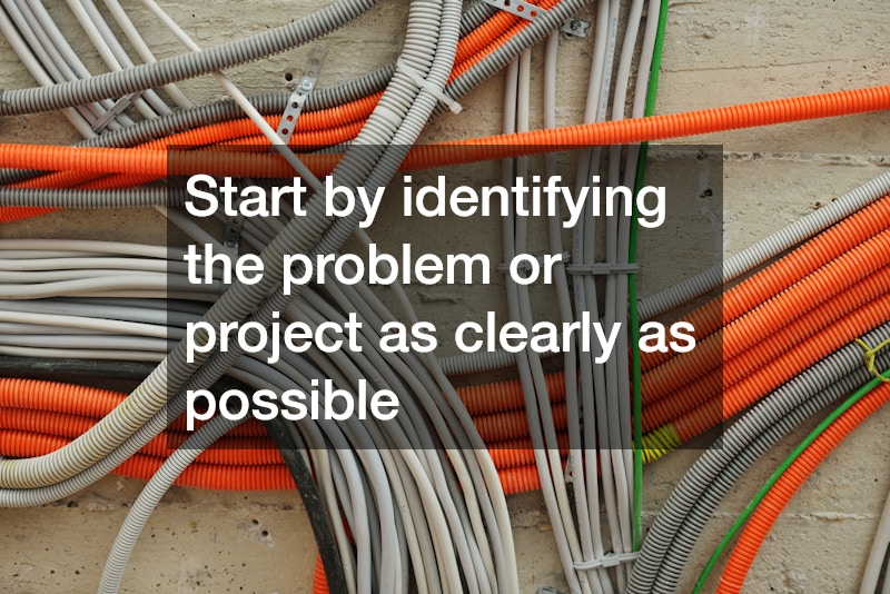 Start by identifying the problem or project as clearly as possible