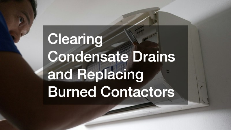 Clearing Condensate Drains and Replacing Burned Contactors