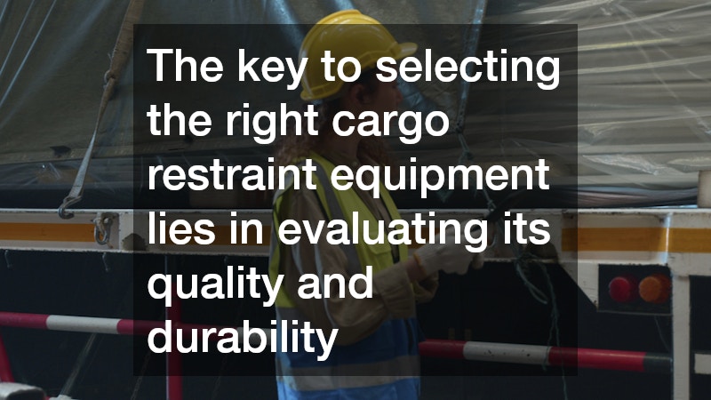 The key to selecting the right cargo restraint equipment lies in evaluating its quality and durability