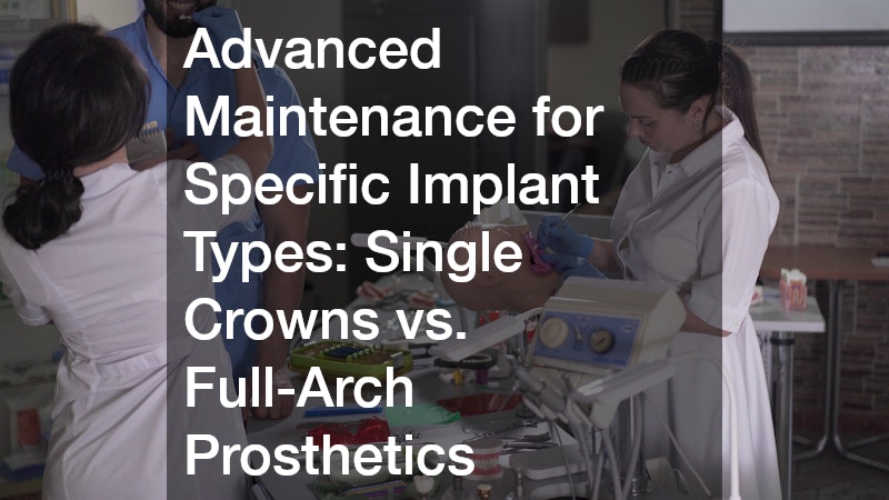 Advanced Maintenance for Specific Implant Types: Single Crowns vs. Full-Arch Prosthetics