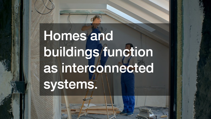 Homes and buildings function as interconnected systems.