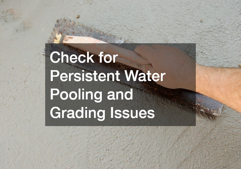 Check for Persistent Water Pooling and Grading Issues