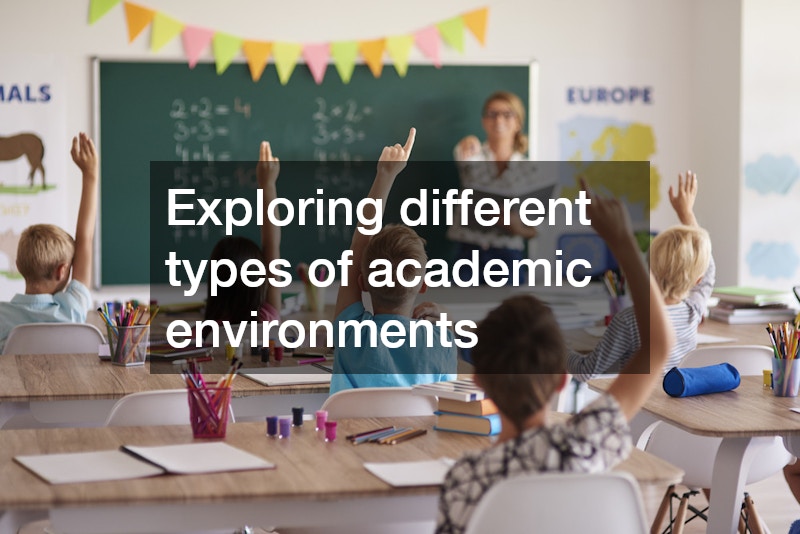 Exploring different types of academic environments
