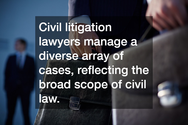 Civil litigation lawyers manage a diverse array of cases, reflecting the broad scope of civil law.