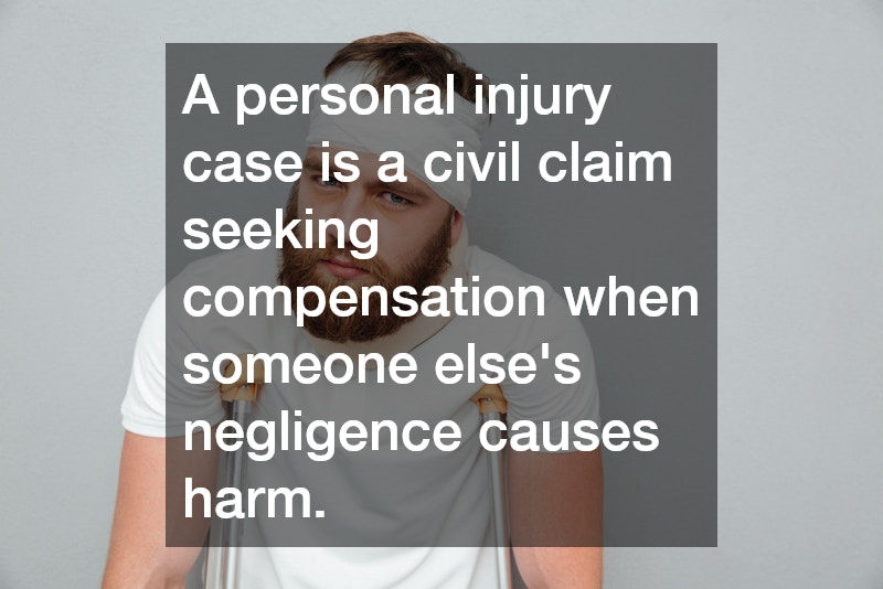 A personal injury case is a civil claim seeking compensation when someone else