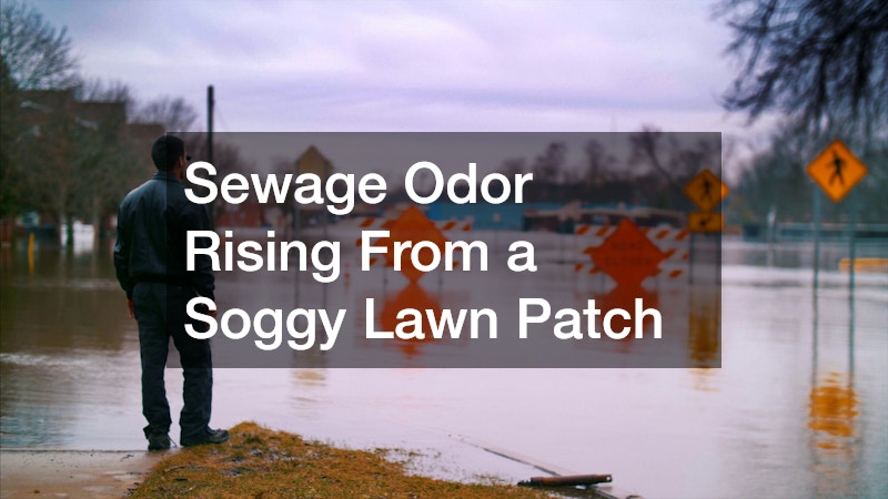Sewage Odor Rising From a Soggy Lawn Patch