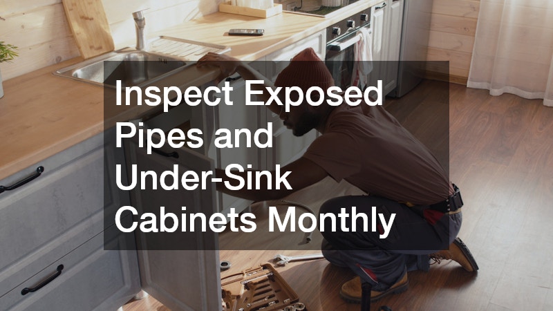 Inspect Exposed Pipes and Under-Sink Cabinets Monthly