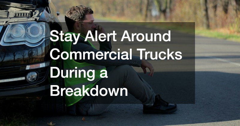 Stay Alert Around Commercial Trucks During a Breakdown