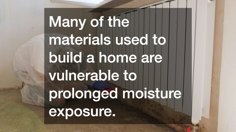 Many of the materials used to build a home are vulnerable to prolonged moisture exposure. 
