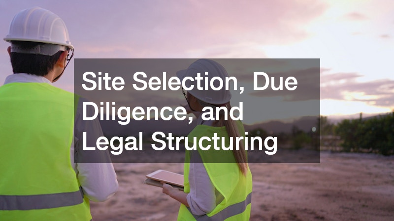 Site Selection, Due Diligence, and Legal Structuring