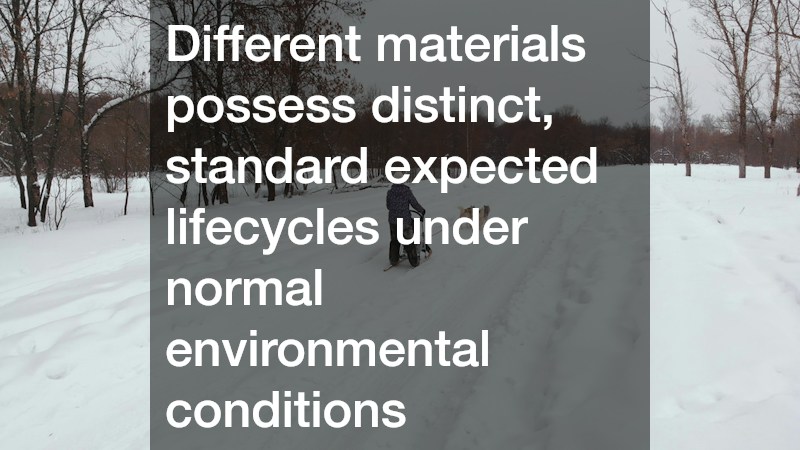 Different materials possess distinct, standard expected lifecycles under normal environmental conditions