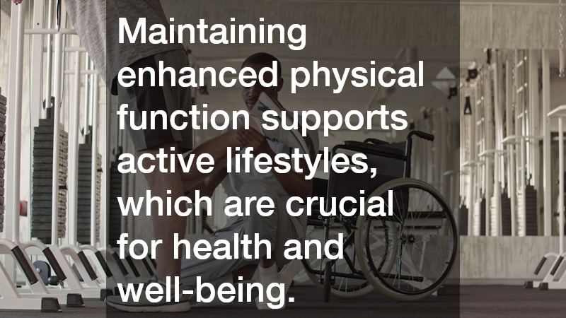Maintaining enhanced physical function supports active lifestyles, which are crucial for health and well-being.