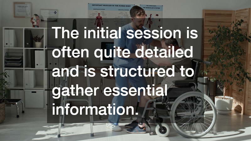 The initial session is often quite detailed and is structured to gather essential information.