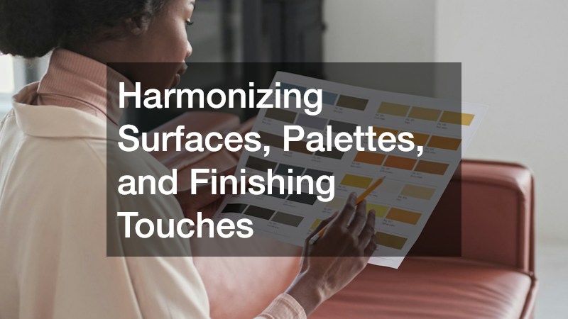 Harmonizing Surfaces, Palettes, and Finishing Touches